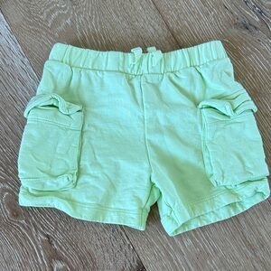Vibrant Green Kids Cargo Shorts
